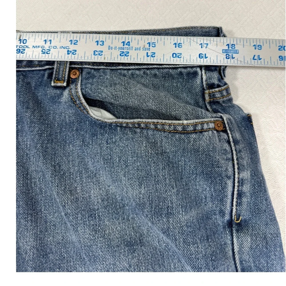 Levi's Jeans Men 36x31 505 Regular Fit Blue Straight Leg Denim Distressed Y2K